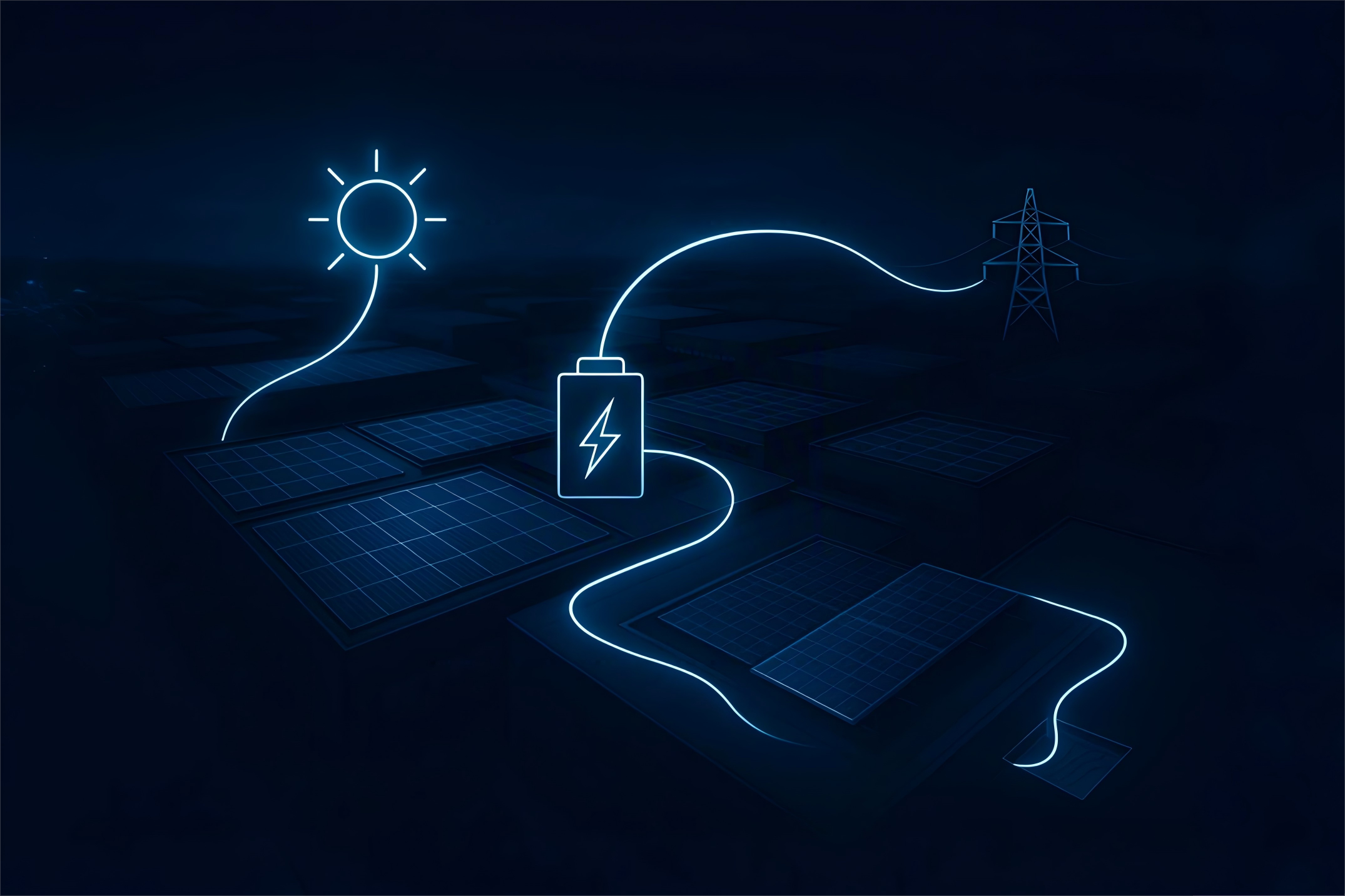 光伏电站施工示意图：彩钢瓦、混凝土、车棚一体化