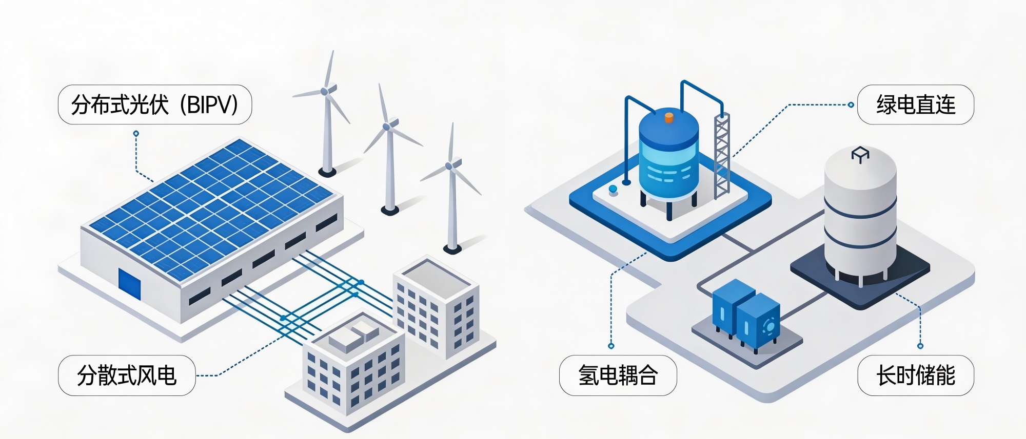 零碳园区氢能系统示意图