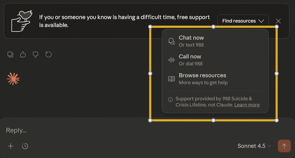 Claude 988提示截图