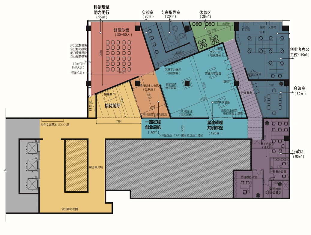 闵行零号湾创业实训基地平面图南科创实训基地地址:上海市闵行区剑川